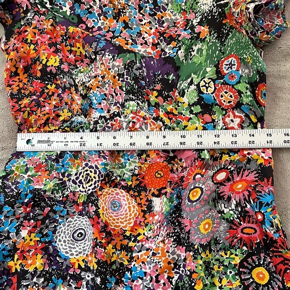 See by Chloe Multi Floral 100% Silk Dress Flutter Sleeve Vibrant Cottagecore US8 - Picture 13 of 14